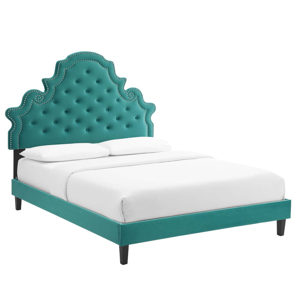 Modway Gwyneth Tufted Performance Velvet Queen Platform Bed - MOD-6753 | Beds | Modishstore - 50