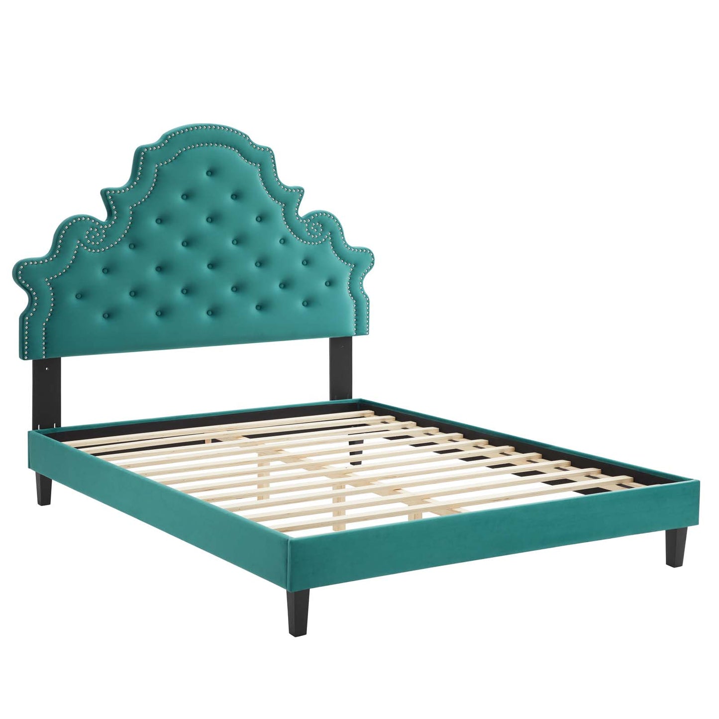 Modway Gwyneth Tufted Performance Velvet Queen Platform Bed - MOD-6753 | Beds | Modishstore - 51