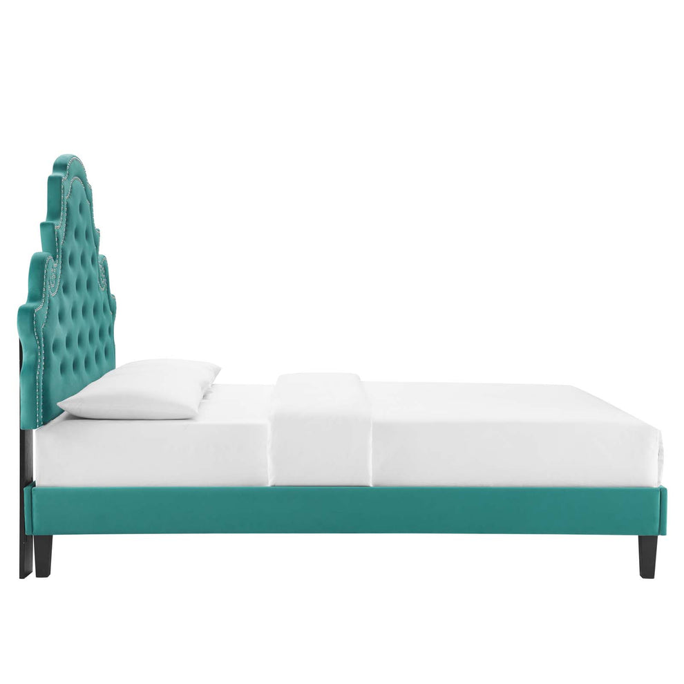 Modway Gwyneth Tufted Performance Velvet Queen Platform Bed - MOD-6753 | Beds | Modishstore - 54