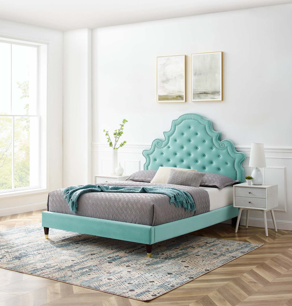 Modway Gwyneth Tufted Performance Velvet Twin Platform Bed - MOD-6755 | Beds | Modishstore - 21