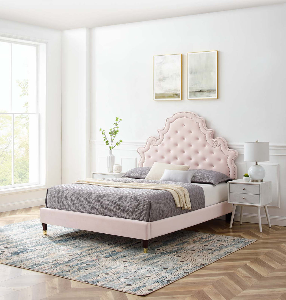 Modway Gwyneth Tufted Performance Velvet Twin Platform Bed - MOD-6755 | Beds | Modishstore - 32