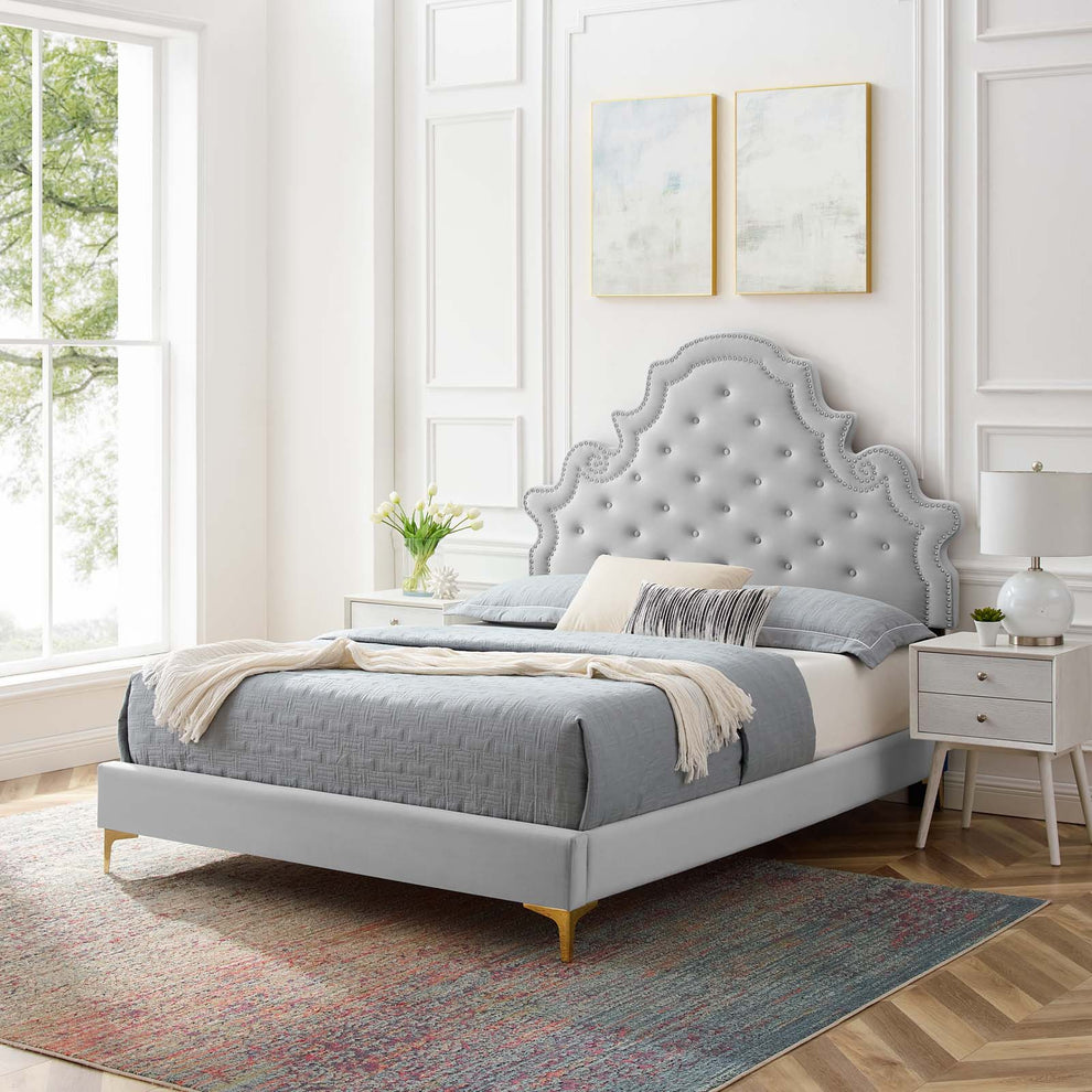 Modway Gwyneth Tufted Performance Velvet Full Platform Bed - MOD-6757 | Beds | Modishstore - 15