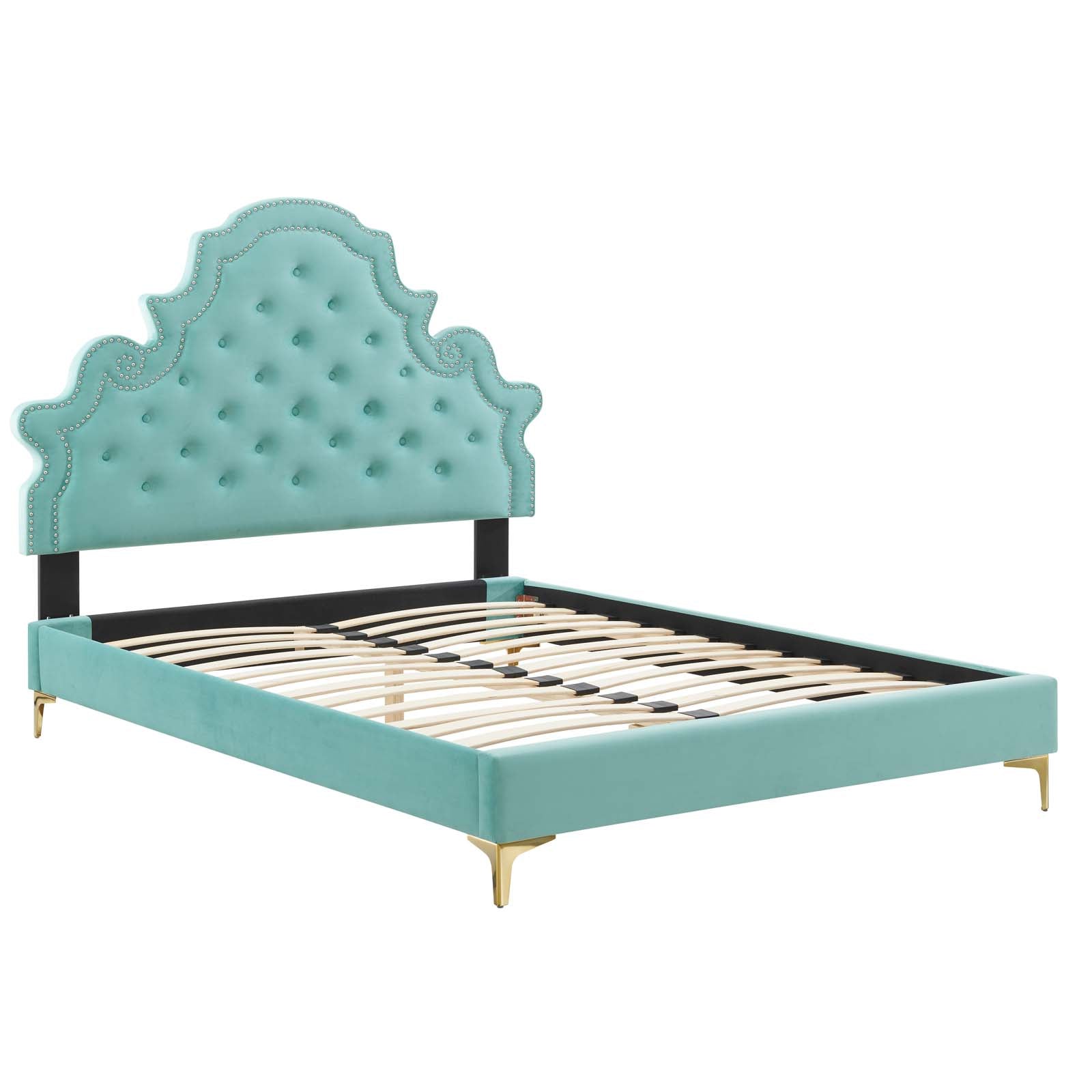 Modway Gwyneth Tufted Performance Velvet Full Platform Bed | Beds | Modishstore-24