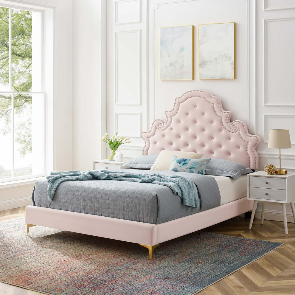 Modway Gwyneth Tufted Performance Velvet Full Platform Bed - MOD-6757 | Beds | Modishstore - 35
