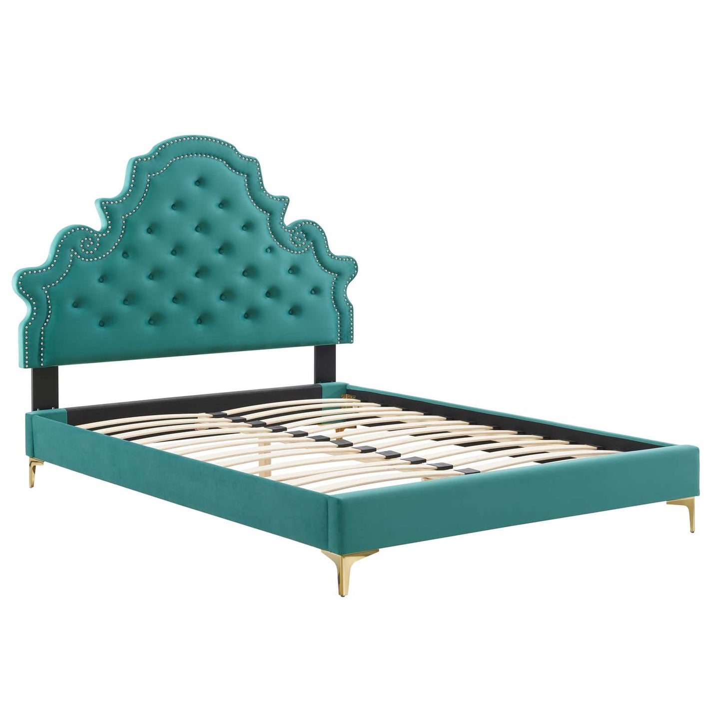 Modway Gwyneth Tufted Performance Velvet Full Platform Bed | Beds | Modishstore-46