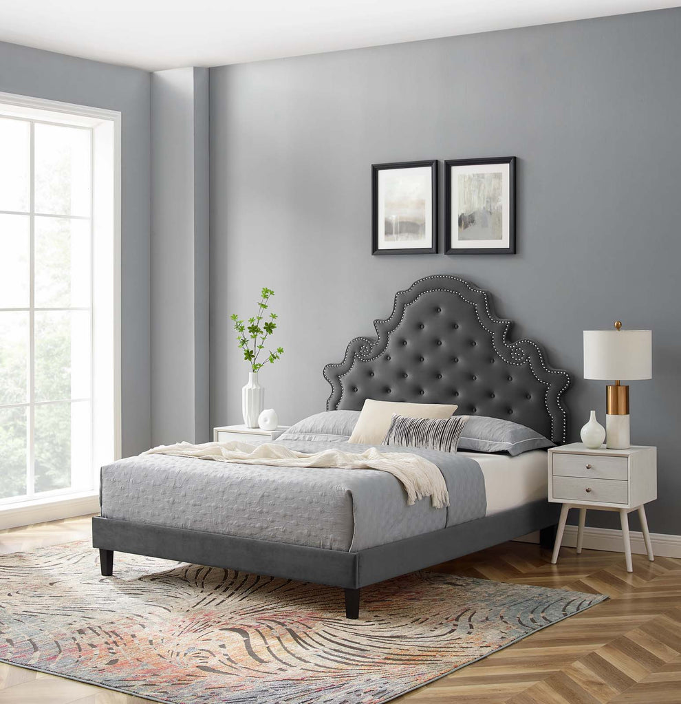 Modway Gwyneth Tufted Performance Velvet Full Platform Bed - MOD-6759 | Beds | Modishstore - 1
