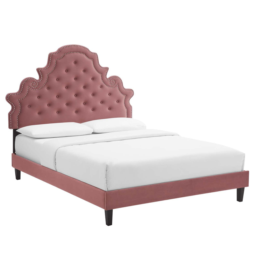 Modway Gwyneth Tufted Performance Velvet Full Platform Bed - MOD-6759 | Beds | Modishstore - 9