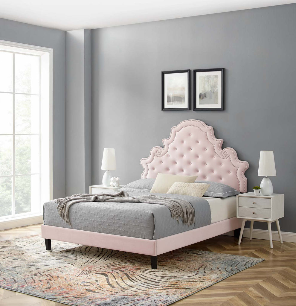 Modway Gwyneth Tufted Performance Velvet Full Platform Bed - MOD-6759 | Beds | Modishstore - 60