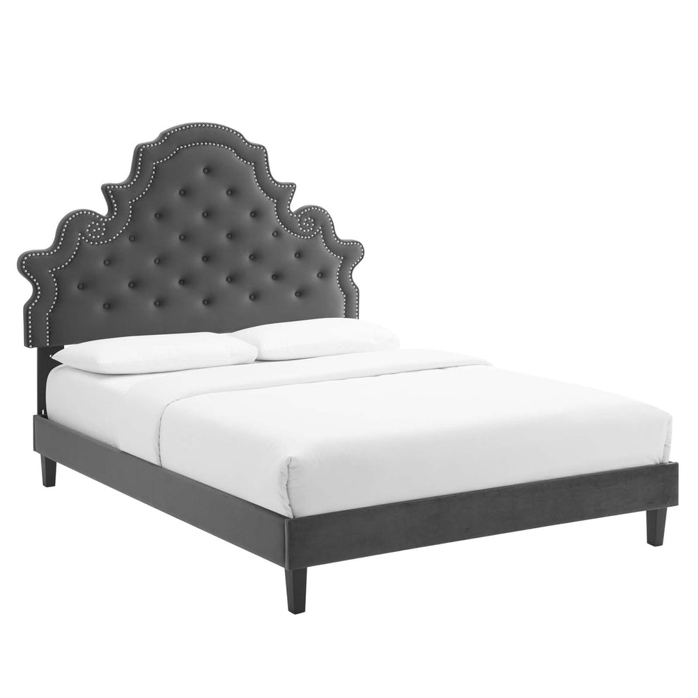 Modway Gwyneth Tufted Performance Velvet King Platform Bed - MOD-6762 | Beds | Modishstore - 2