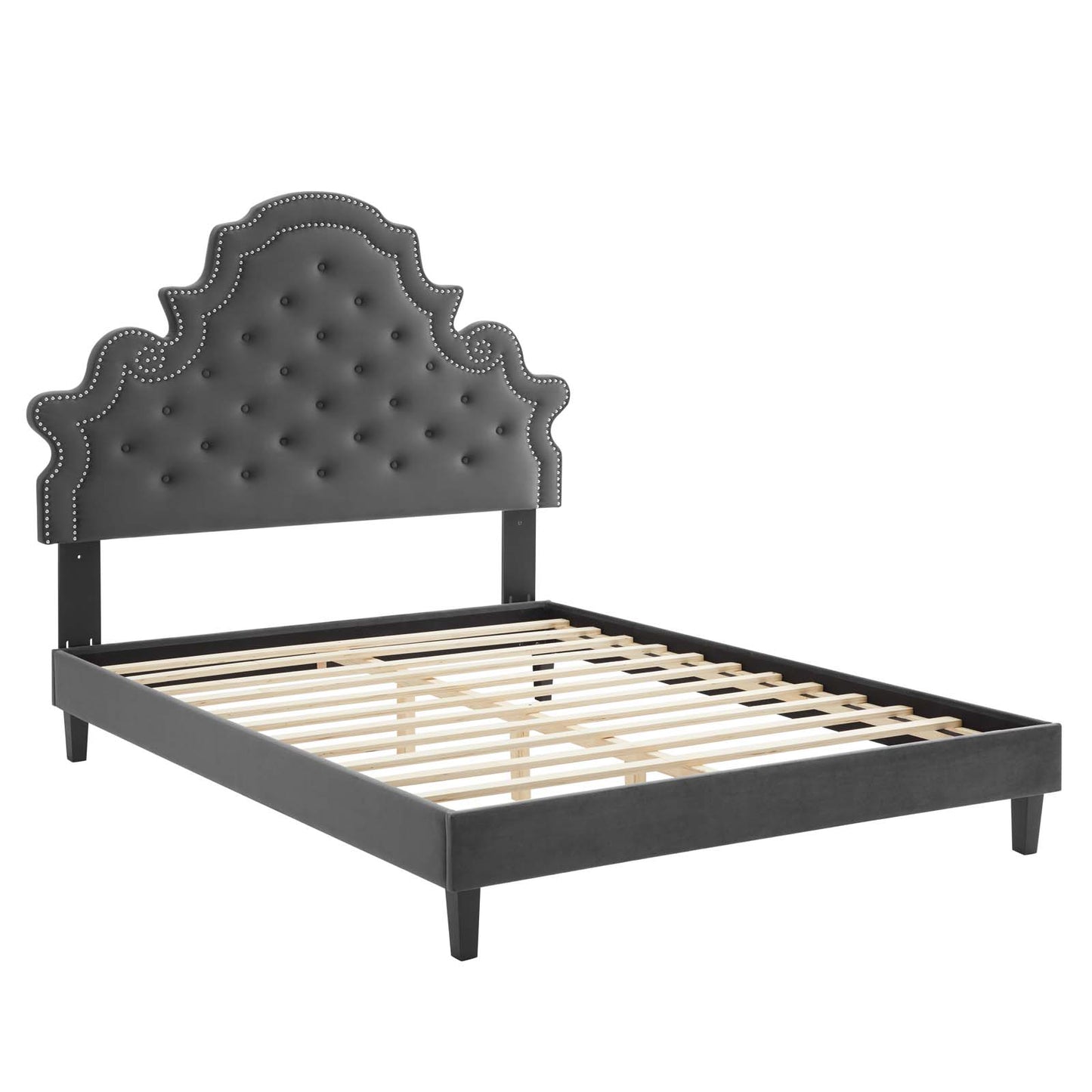 Modway Gwyneth Tufted Performance Velvet King Platform Bed - MOD-6762 | Beds | Modishstore - 3