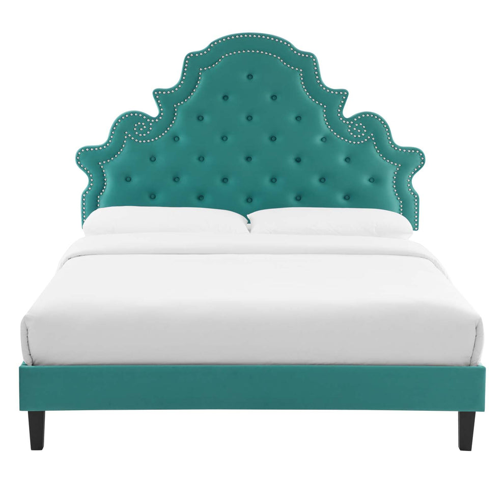 Modway Gwyneth Tufted Performance Velvet King Platform Bed - MOD-6762 | Beds | Modishstore - 55