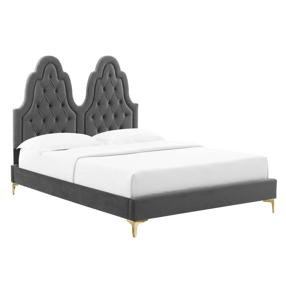 Modway Alexandria Tufted Performance Velvet Queen Platform Bed - MOD-6763 | Beds | Modishstore - 2