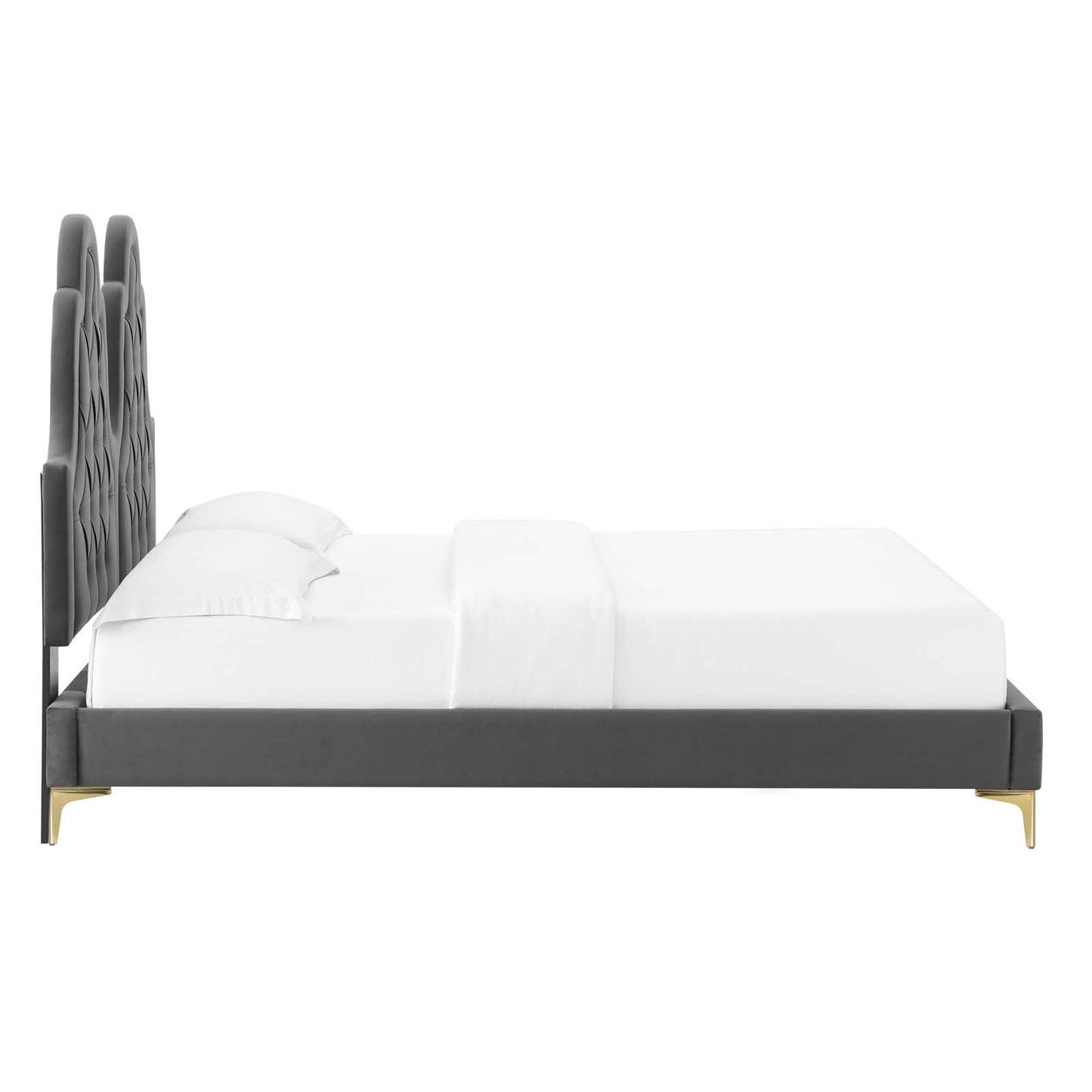 Modway Alexandria Tufted Performance Velvet Queen Platform Bed - MOD-6763 | Beds | Modishstore - 6