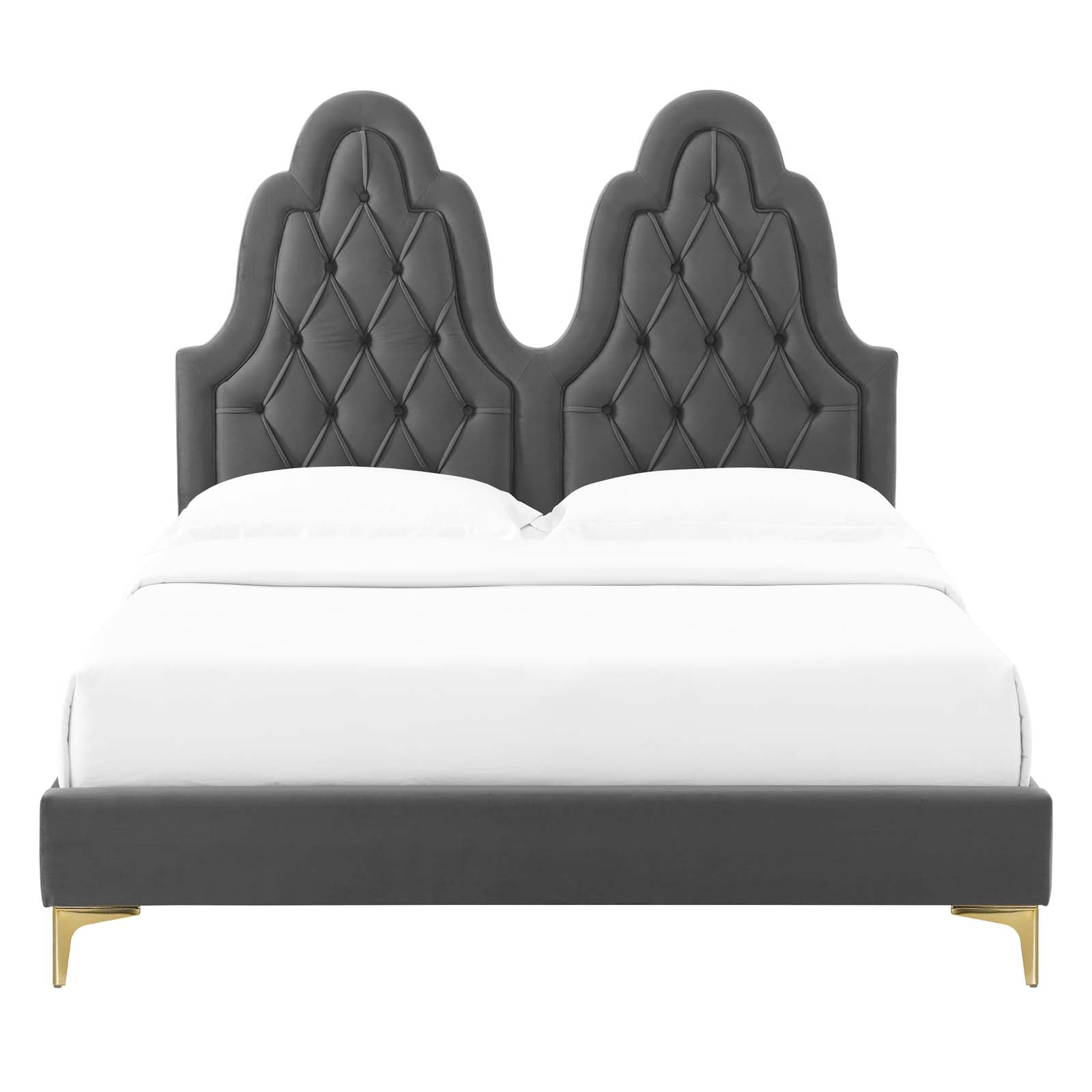 Modway Alexandria Tufted Performance Velvet Queen Platform Bed - MOD-6763 | Beds | Modishstore - 7