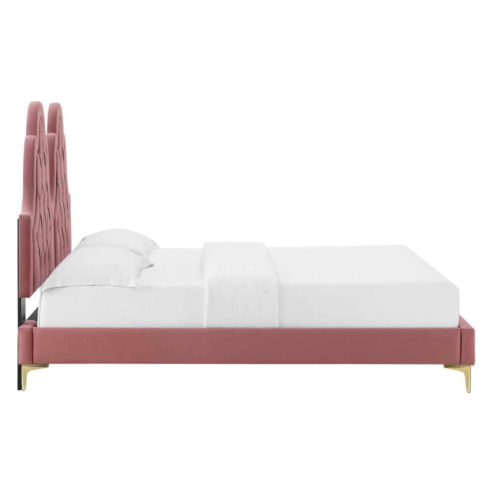 Modway Alexandria Tufted Performance Velvet Queen Platform Bed - MOD-6763 | Beds | Modishstore - 13