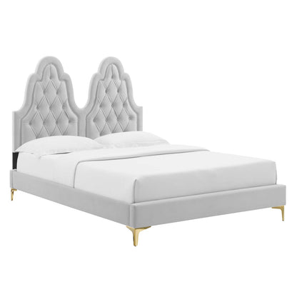 Modway Alexandria Tufted Performance Velvet Queen Platform Bed - MOD-6763 | Beds | Modishstore - 16