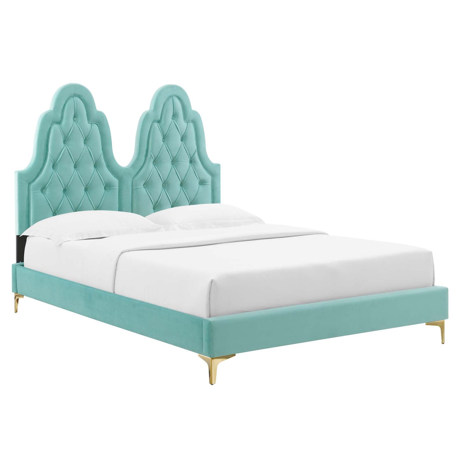 Modway Alexandria Tufted Performance Velvet Queen Platform Bed - MOD-6763 | Beds | Modishstore - 23