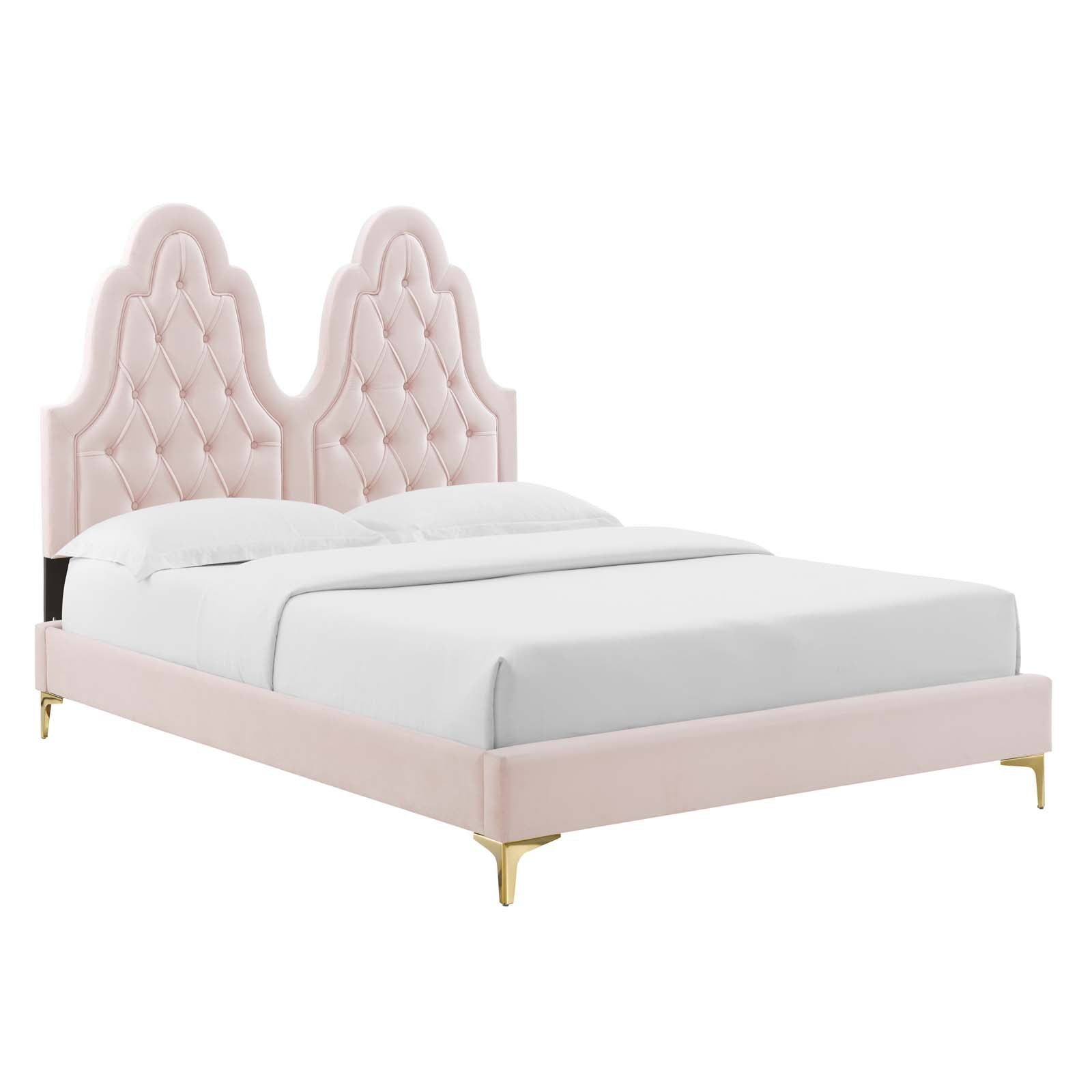 Modway Alexandria Tufted Performance Velvet Queen Platform Bed - MOD-6763 | Beds | Modishstore - 37