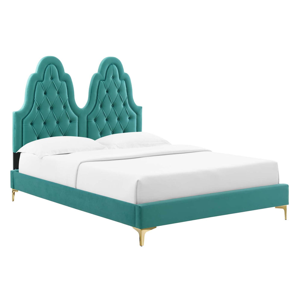 Modway Alexandria Tufted Performance Velvet Queen Platform Bed - MOD-6763 | Beds | Modishstore - 44