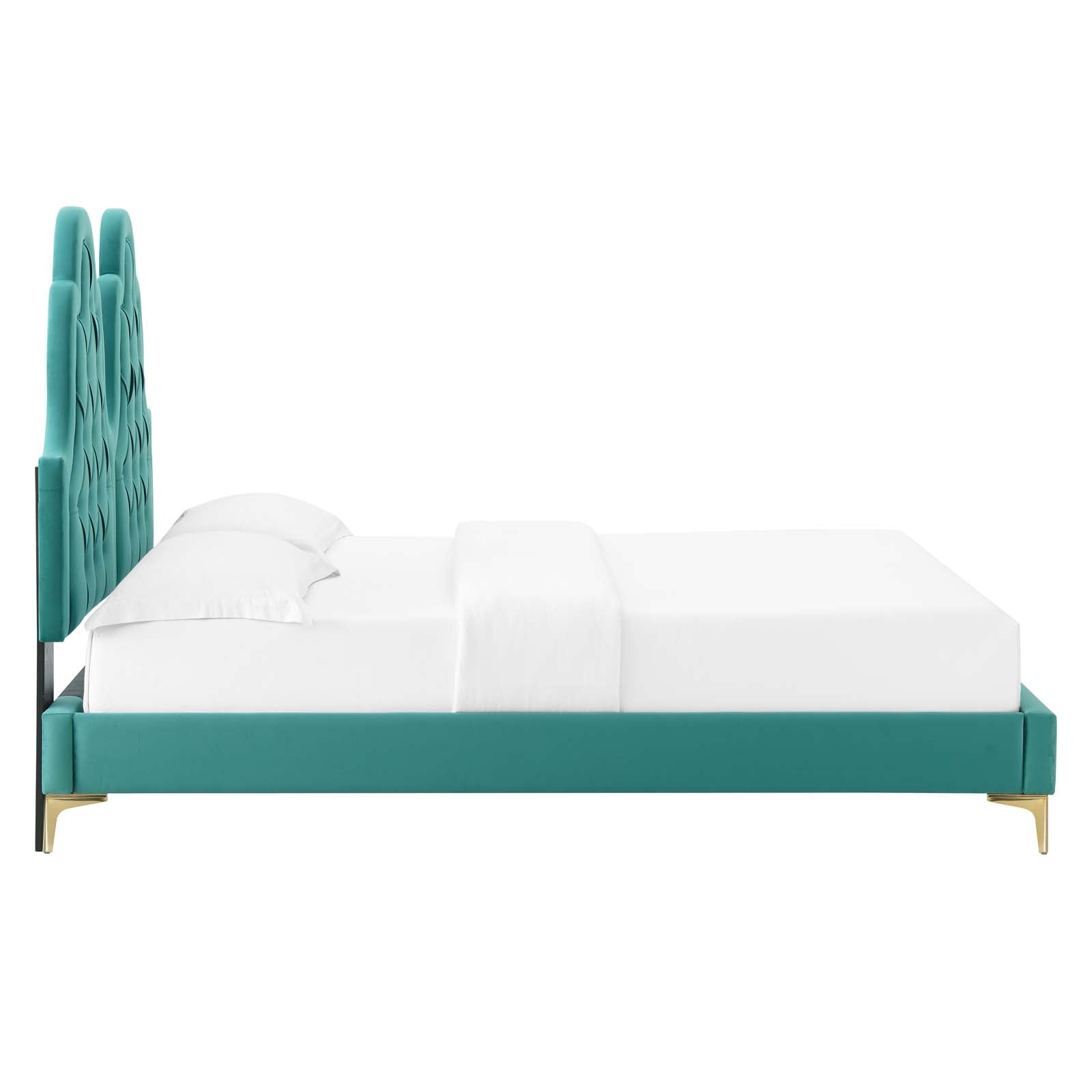 Modway Alexandria Tufted Performance Velvet Queen Platform Bed - MOD-6763 | Beds | Modishstore - 48