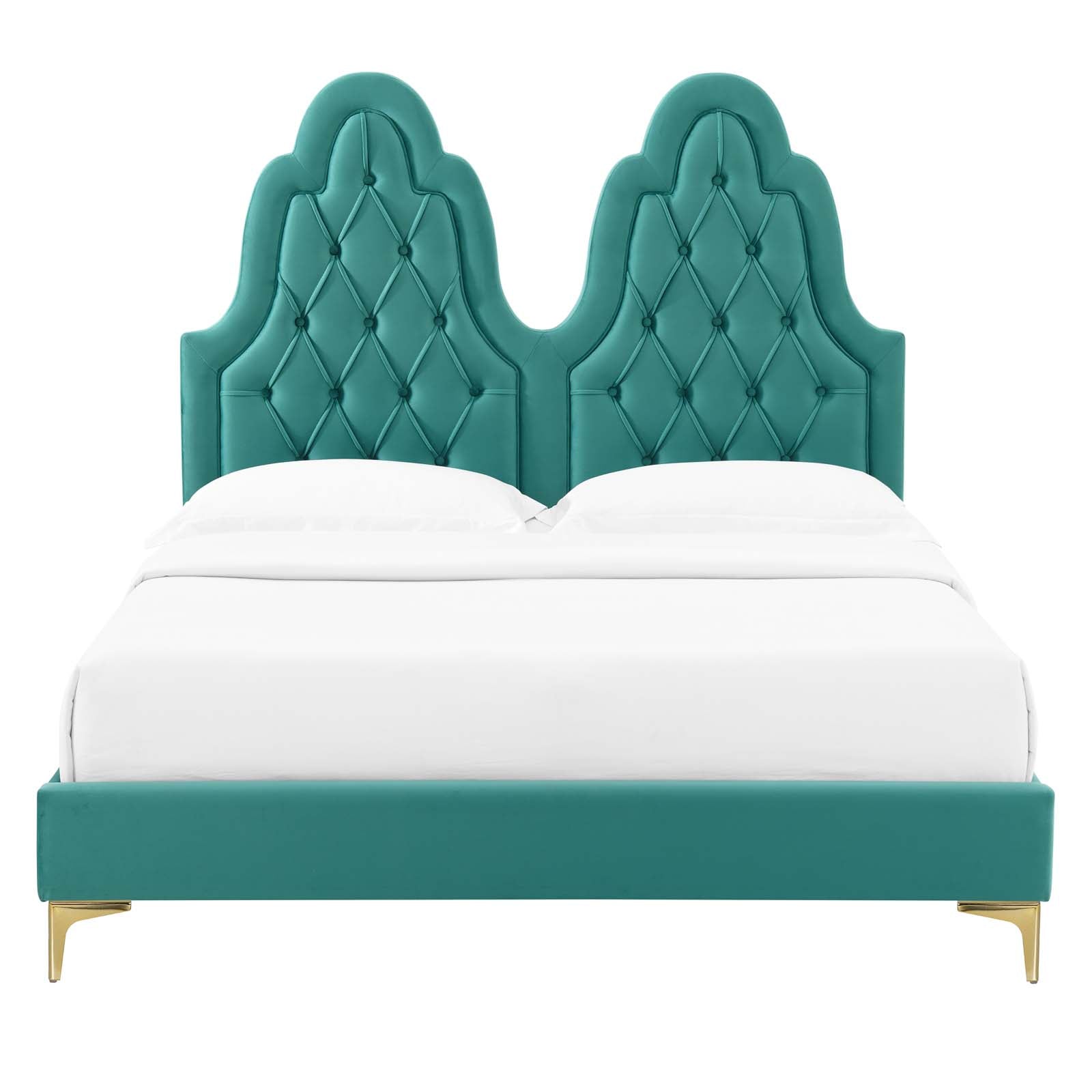 Modway Alexandria Tufted Performance Velvet Queen Platform Bed - MOD-6763 | Beds | Modishstore - 49