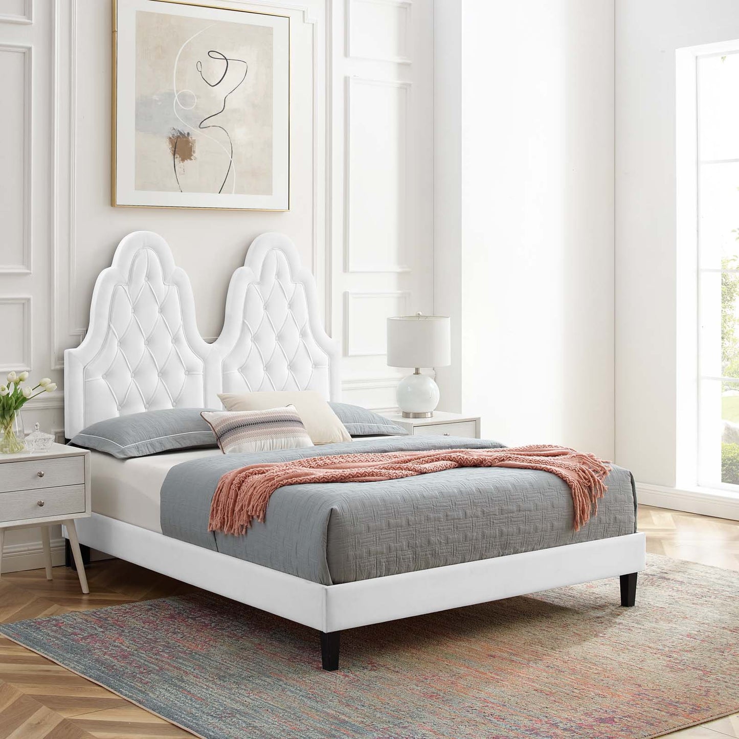 Modway Alexandria Tufted Performance Velvet Queen Platform Bed - MOD-6765 | Beds | Modishstore - 55