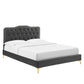 Amber Performance Velvet Queen Platform Bed By Modway - MOD-6775 | Beds | Modishstore - 1