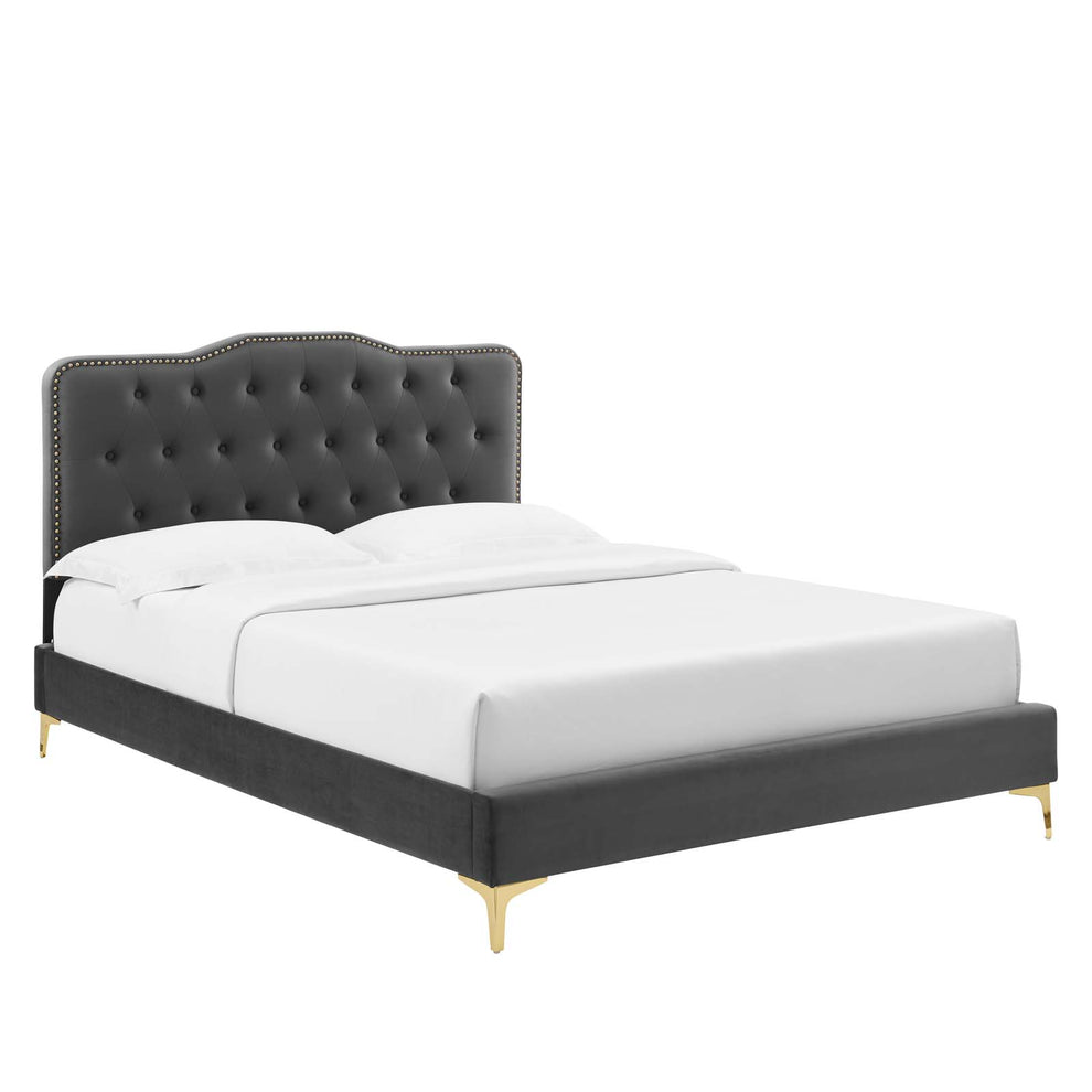 Amber Performance Velvet Queen Platform Bed By Modway - MOD-6775 | Beds | Modishstore - 1