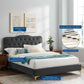 Amber Performance Velvet Queen Platform Bed By Modway - MOD-6775 | Beds | Modishstore - 7
