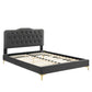 Amber Performance Velvet Queen Platform Bed By Modway - MOD-6775 | Beds | Modishstore - 9