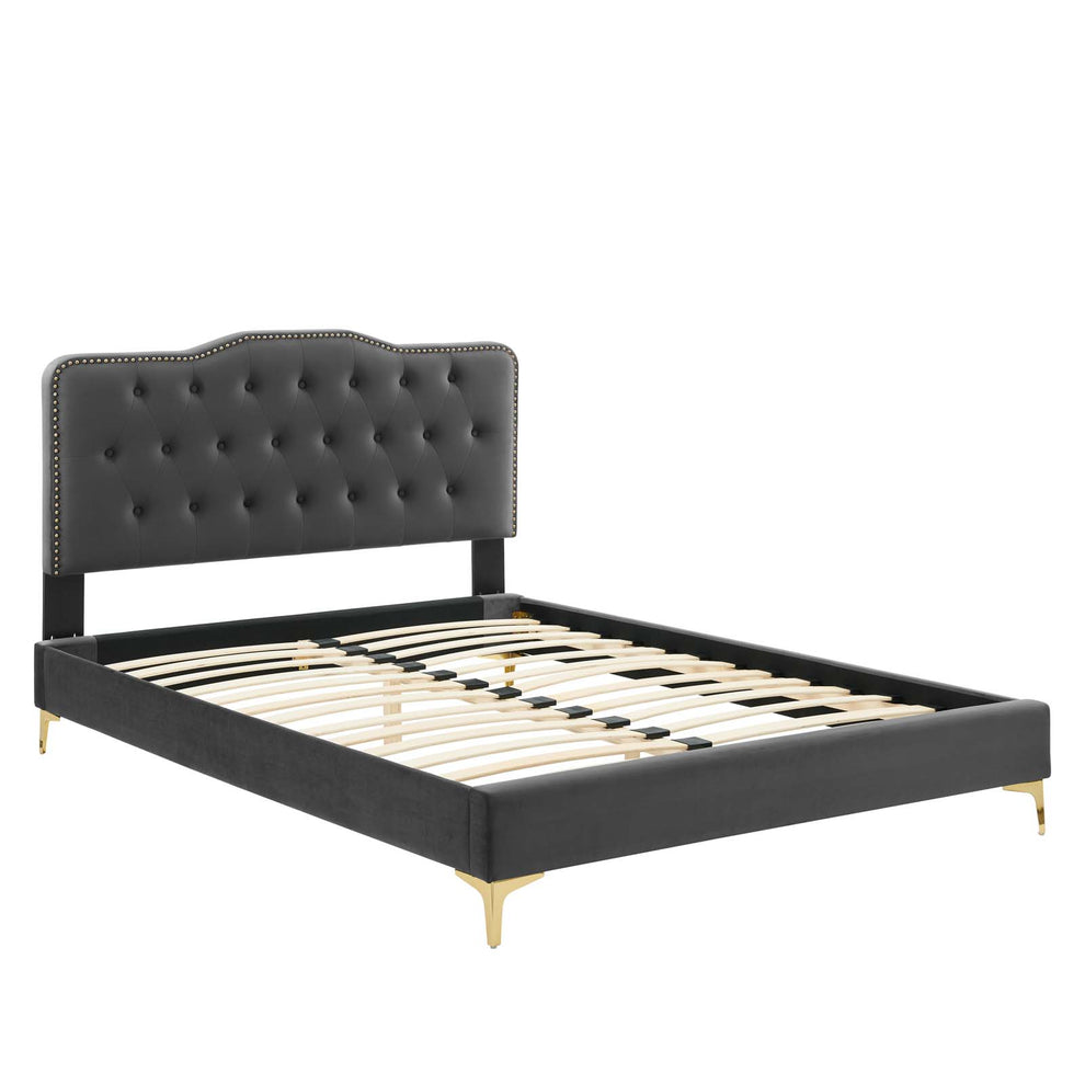 Amber Performance Velvet Queen Platform Bed By Modway - MOD-6775 | Beds | Modishstore - 9