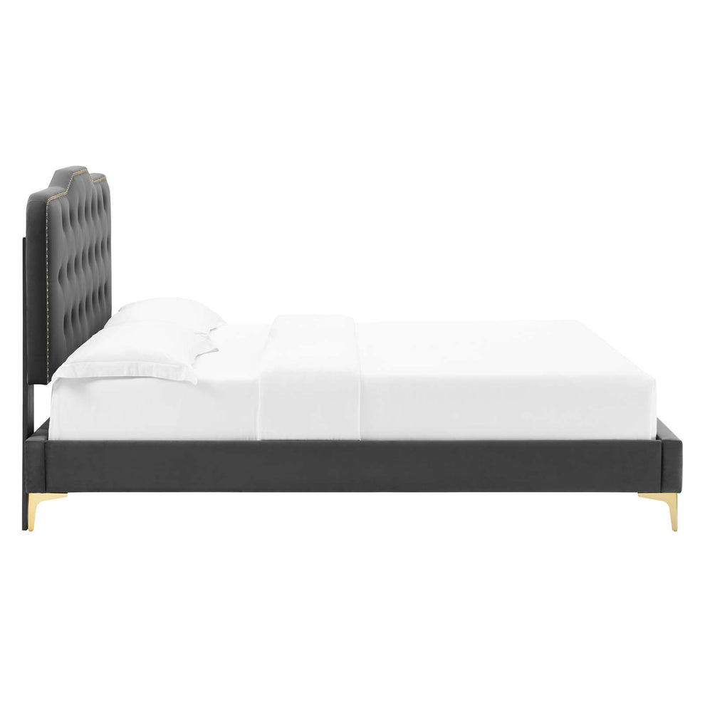 Amber Performance Velvet Queen Platform Bed By Modway - MOD-6775 | Beds | Modishstore - 10