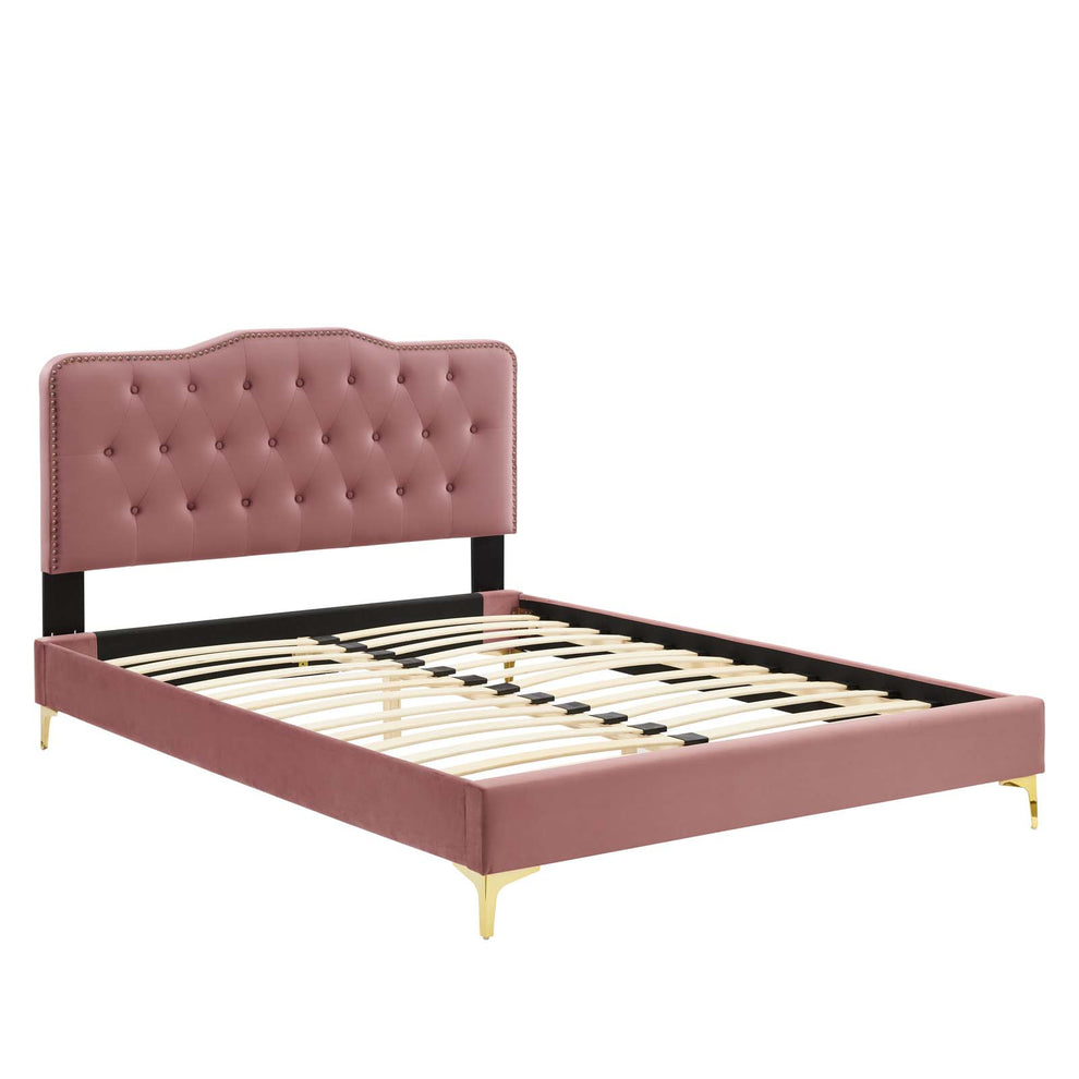 Amber Performance Velvet Queen Platform Bed By Modway - MOD-6775 | Beds | Modishstore - 24