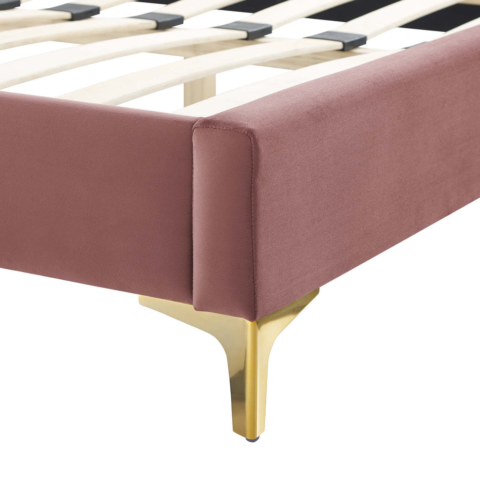 Amber Performance Velvet Queen Platform Bed By Modway - MOD-6775 | Beds | Modishstore - 28