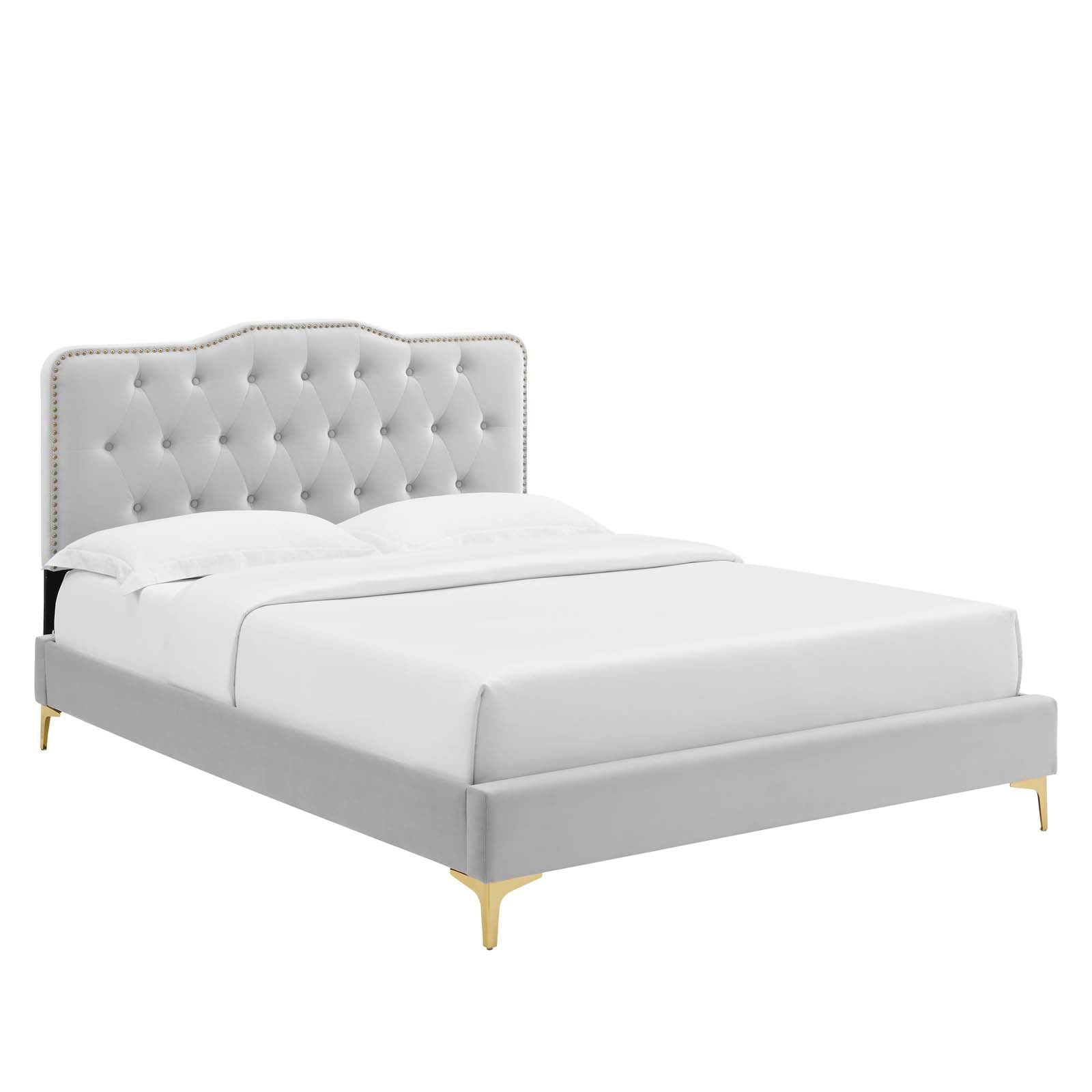 Amber Performance Velvet Queen Platform Bed By Modway - MOD-6775 | Beds | Modishstore - 31