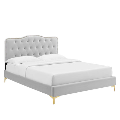 Amber Performance Velvet Queen Platform Bed By Modway - MOD-6775 | Beds | Modishstore - 31