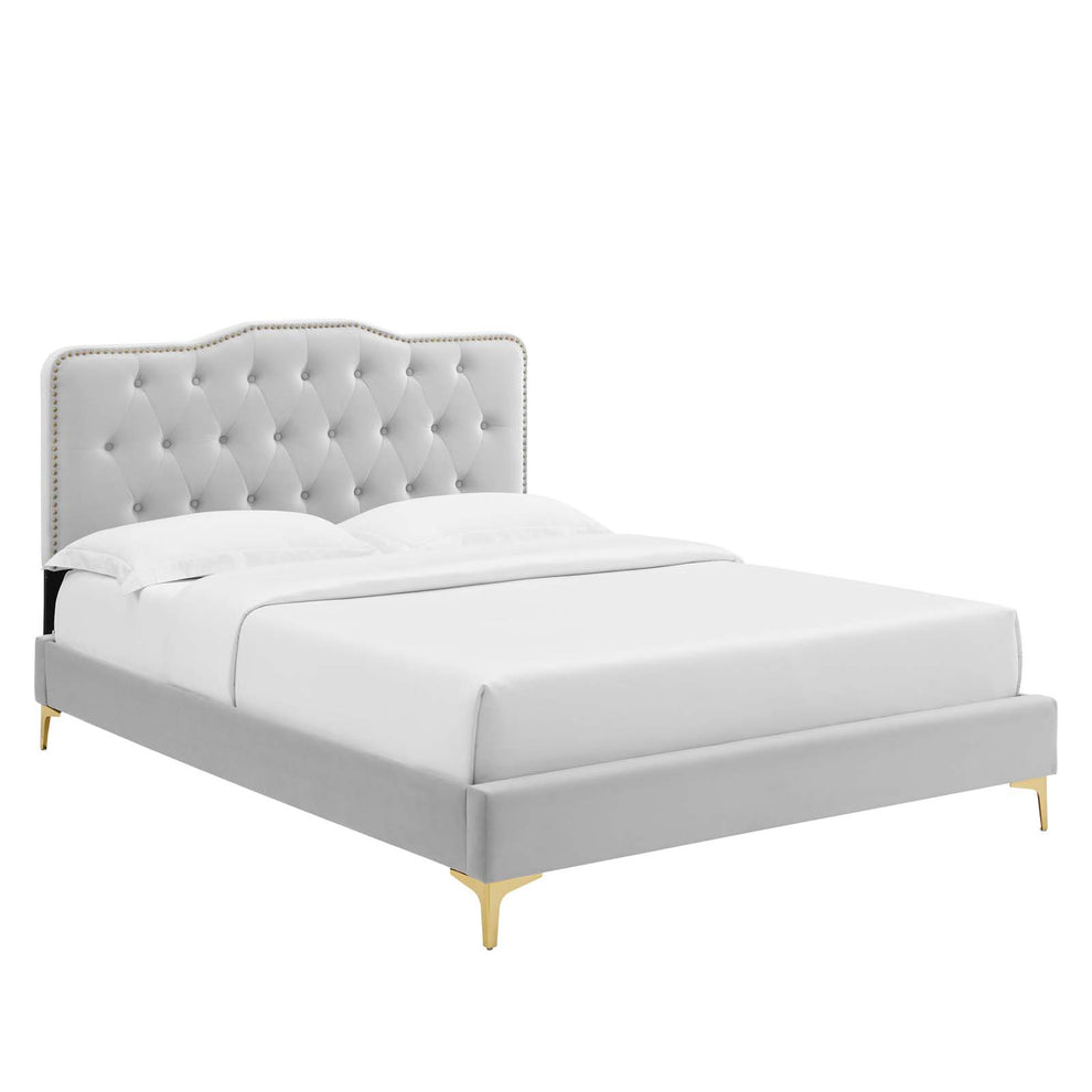 Amber Performance Velvet Queen Platform Bed By Modway - MOD-6775 | Beds | Modishstore - 31