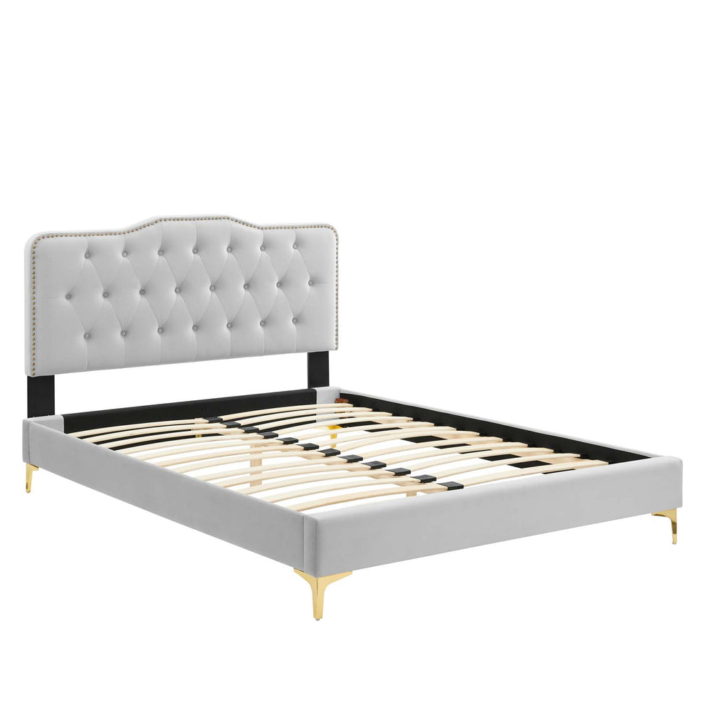 Amber Performance Velvet Queen Platform Bed By Modway - MOD-6775 | Beds | Modishstore - 39
