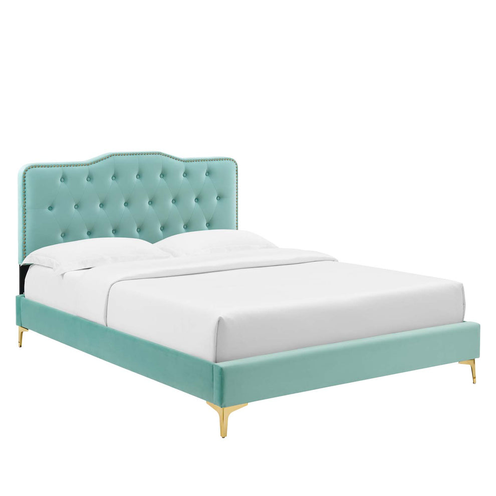 Amber Performance Velvet Queen Platform Bed By Modway - MOD-6775 | Beds | Modishstore - 46