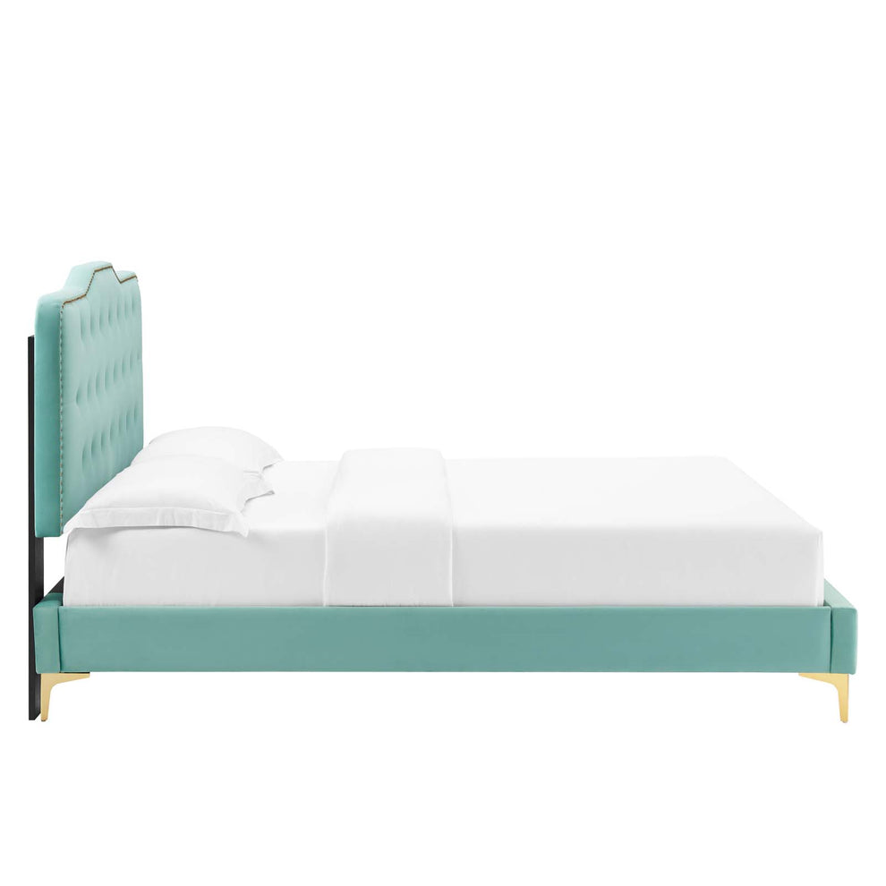 Amber Performance Velvet Queen Platform Bed By Modway - MOD-6775 | Beds | Modishstore - 55