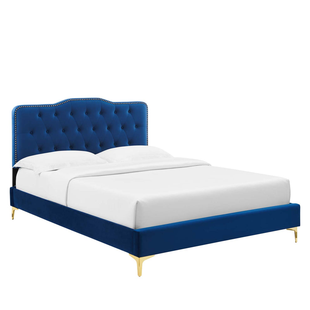 Amber Performance Velvet Queen Platform Bed By Modway - MOD-6775 | Beds | Modishstore - 61
