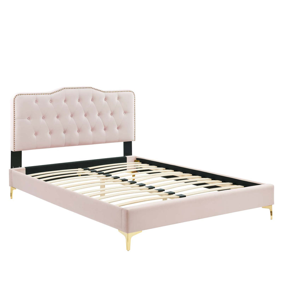 Amber Performance Velvet Queen Platform Bed By Modway - MOD-6775 | Beds | Modishstore - 84