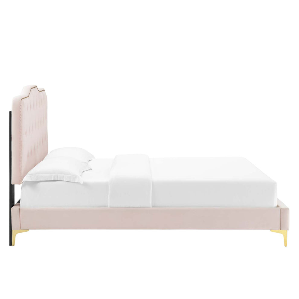 Amber Performance Velvet Queen Platform Bed By Modway - MOD-6775 | Beds | Modishstore - 85