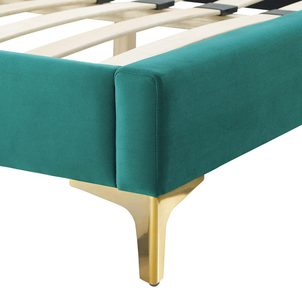 Amber Performance Velvet Queen Platform Bed By Modway - MOD-6775 | Beds | Modishstore - 103