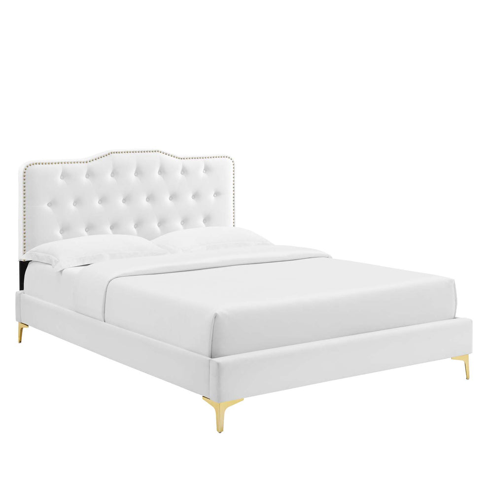 Amber Performance Velvet Queen Platform Bed By Modway - MOD-6775 | Beds | Modishstore - 106