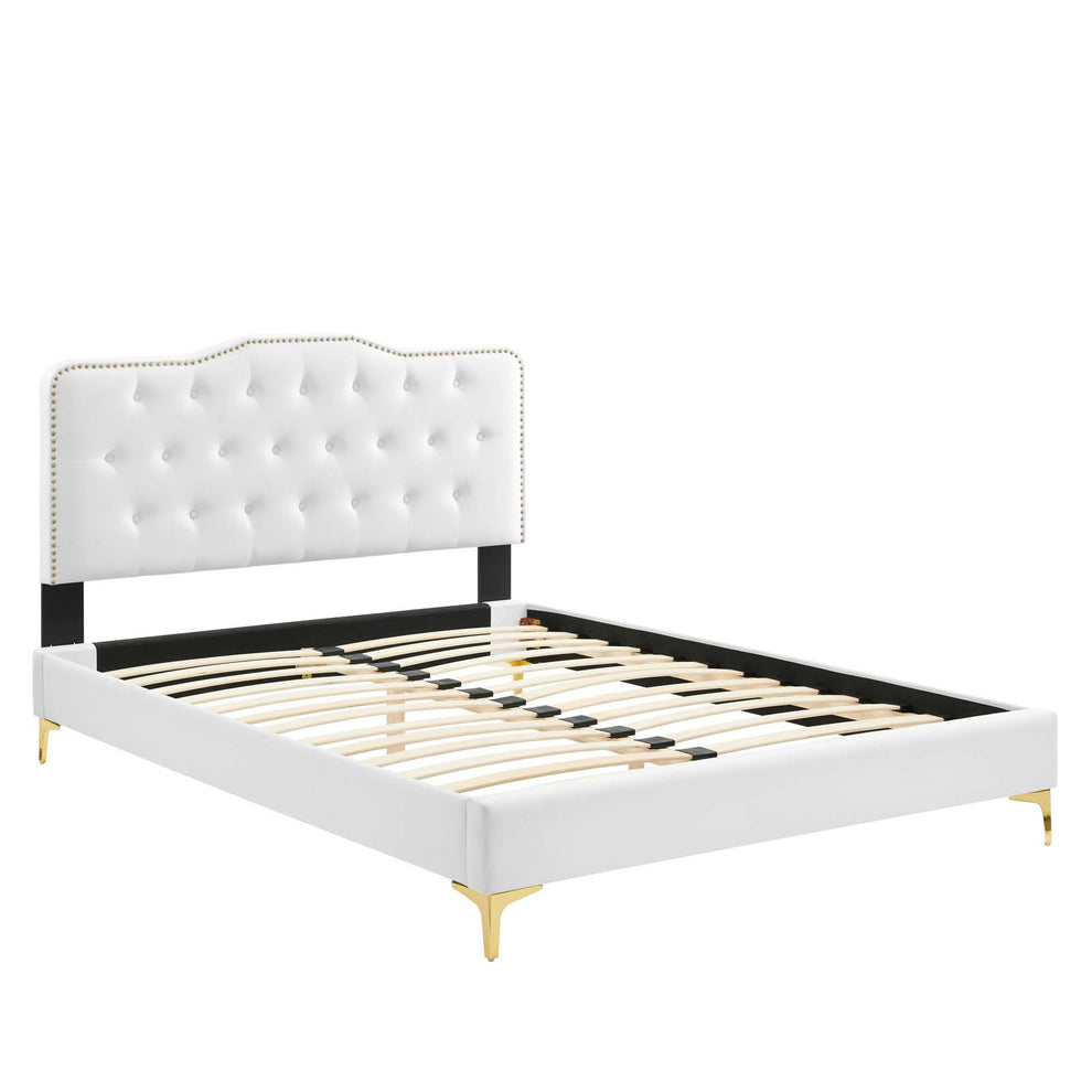 Amber Performance Velvet Queen Platform Bed By Modway - MOD-6775 | Beds | Modishstore - 114
