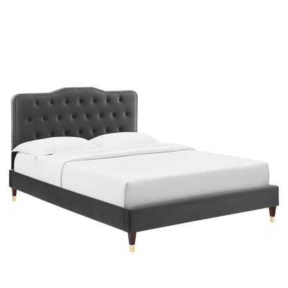 Amber Performance Velvet Queen Platform Bed By Modway - MOD-6776 | Beds | Modishstore - 1