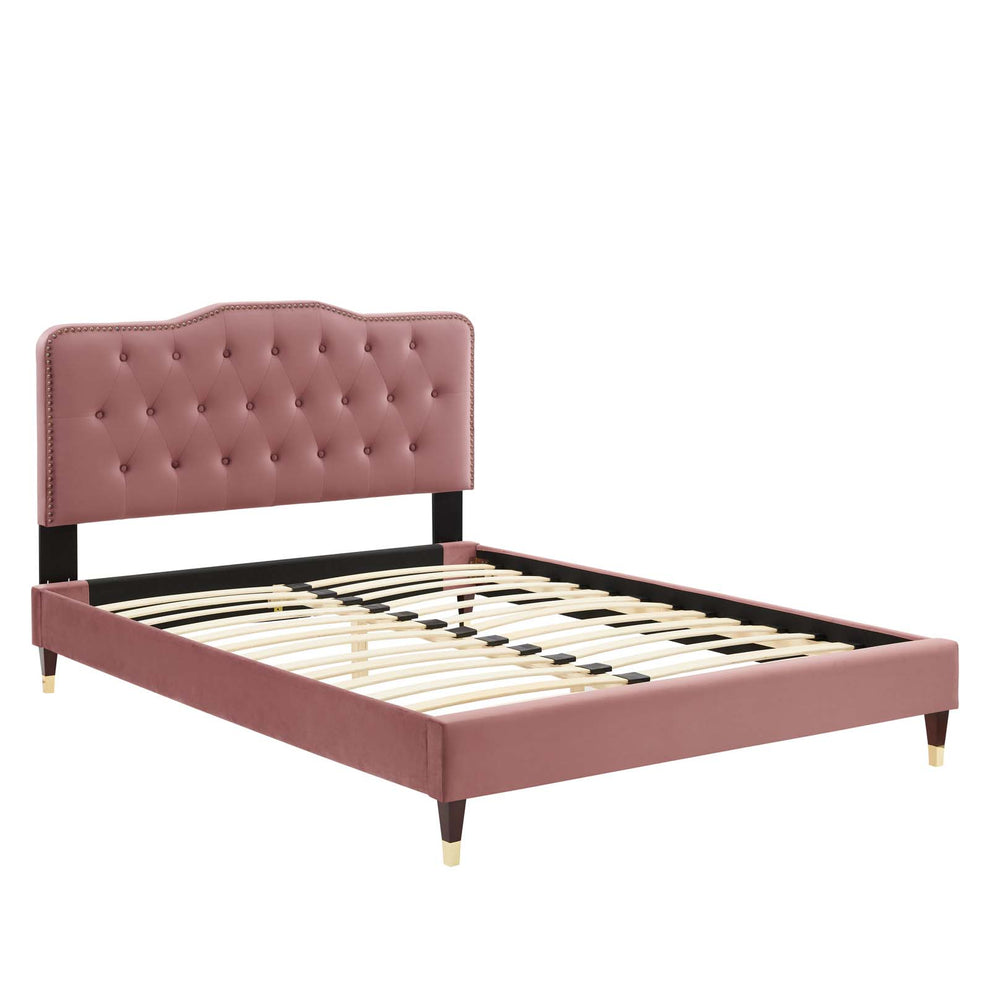 Amber Performance Velvet Queen Platform Bed By Modway - MOD-6776 | Beds | Modishstore - 23