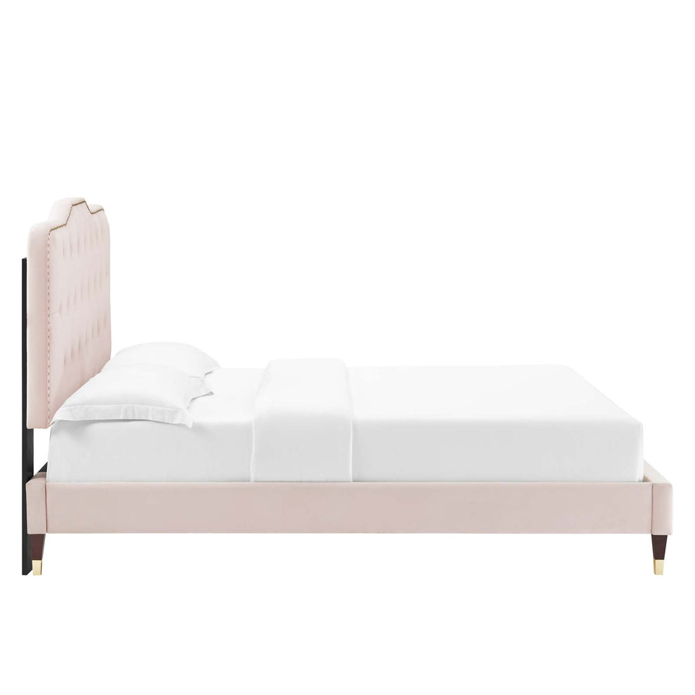 Amber Performance Velvet Queen Platform Bed By Modway - MOD-6776 | Beds | Modishstore - 80