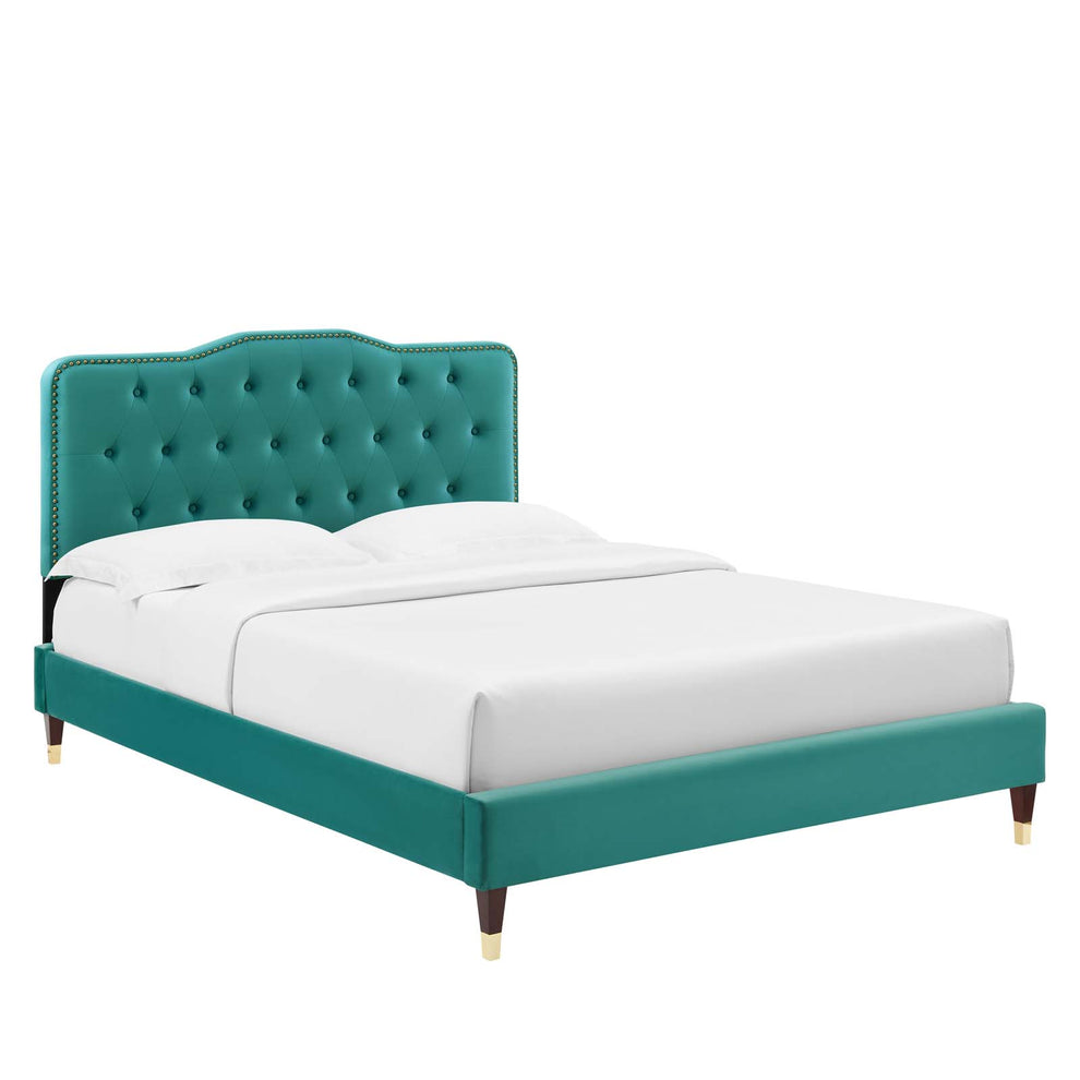 Amber Performance Velvet Queen Platform Bed By Modway - MOD-6776 | Beds | Modishstore - 86